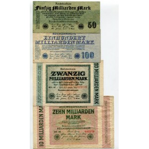 Germany - Weimar Republic Lot of 8 Banknotes 1922 - 1923