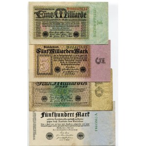 Germany - Weimar Republic Lot of 8 Banknotes 1922 - 1923