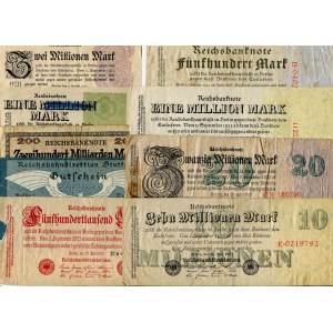 Germany - Weimar Republic Lot of 9 Banknotes 1922 - 1923