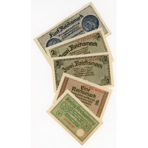 Germany - Third Reich Lot of 6 Banknotes 1939 - 1940