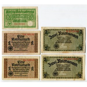 Germany - Third Reich Lot of 5 Banknotes 1940 - 1945
