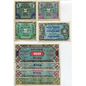 Germany - Third Reich Lot of 8 Banknotes 1944