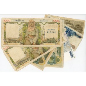 Greece Lot of 7 Banknotes 1939 - 1997