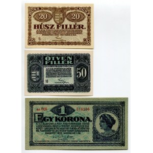 Hungary Lot of 3 Banknotes 1920