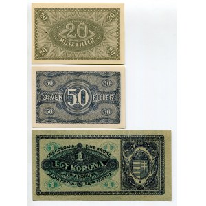 Hungary Lot of 3 Banknotes 1920