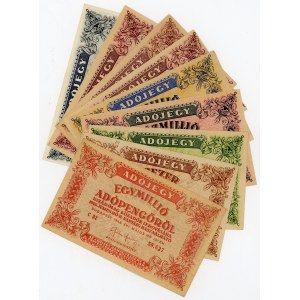 Hungary Adopengo Lot of 9 Banknotes 1946