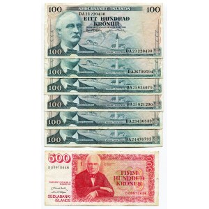 Iceland Lot of 7 Banknotes 1961 (1981)(ND)