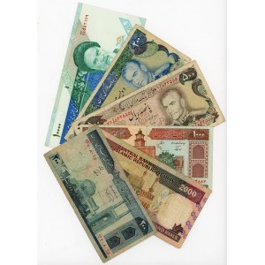 Iran Lot of 6 Banknotes 1974 - 2015