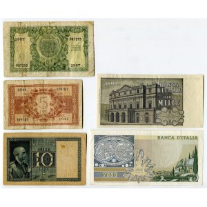 Italy Lot of 5 Banknotes 1935 - 1973