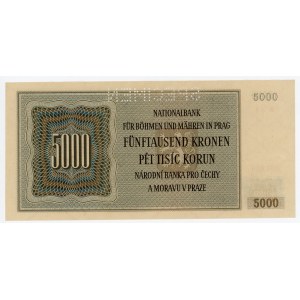 Bohemia & Moravia 5000 Korun 1944 Specimen