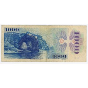 Czech Republic 1000 Korun 1961 (1993) (ND) With Adhesive Stamp