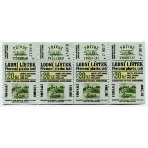 Czech Republic 4 x Ship Ticket 2022 Uncutted Sheet of Banknotes.