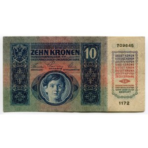 Czechoslovakia 10 Korun 1919 (ND) Adhessive Stamp