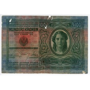 Czechoslovakia 100 Korun 1919 (ND) Adhesive Stamp