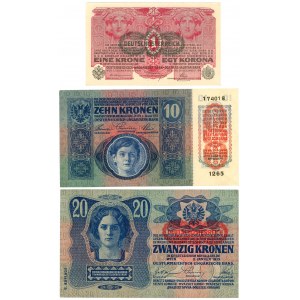 Austria 1 - 10 - 20 Kronen 1913 - 1916