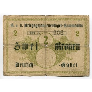 Austria Deutsch-Gabel 2 Kronen 1914 - 1918 (ND) Lagergeld