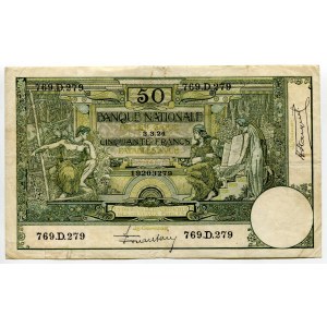 Belgium 50 Francs 1924