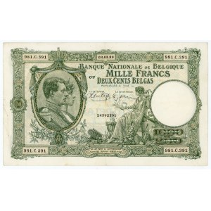 Belgium 1000 Francs 1939