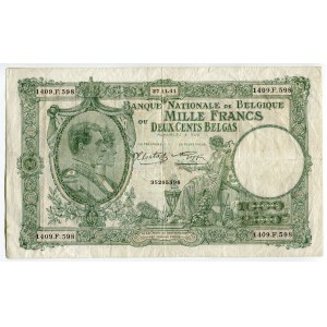 Belgium 1000 Francs / 200 Belgas 1941