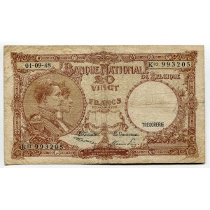 Belgium 20 Francs 1948