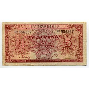 Belgium 5 Francs / 1 Belga 1943 (1944)