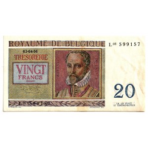 Belgium 20 Francs 1956