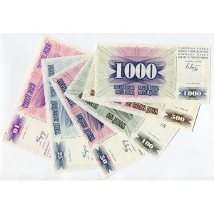 Bosnia & Herzegovina 10 - 25 - 50 - 100 - 500 - 1000 Dinara 1992
