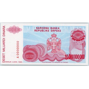 Bosnia & Herzegovina 50 x 10000000000 Dinara 1993 Same Numbers