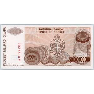 Bosnia & Herzegovina 50 x 50000000000 Dinara 1993 With Consecutive Numbers