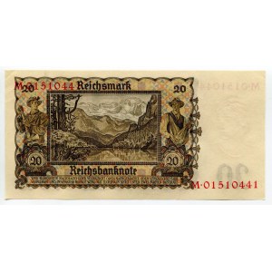 Germany - Third Reich 20 Reichsmark 1939