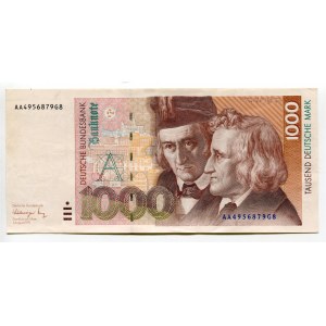 Germany - FRG 1000 Deutsche Mark 1991