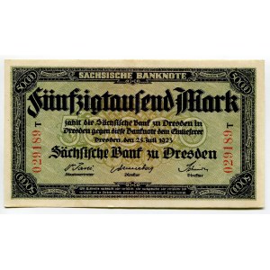 Germany - Weimar Republic Sachsische Bank 50000 Mark 1923