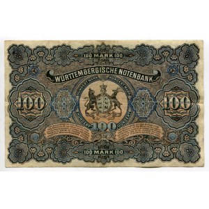 Germany - Empire Wurttembergische Notenbank 100 Mark 1911