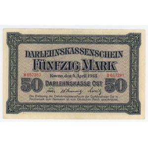 Germany - Empire Kowno 50 Mark 1918