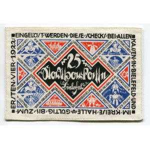 Germany - Weimar Republic Bielefeld 25 Mark 1921 Stoffgeld