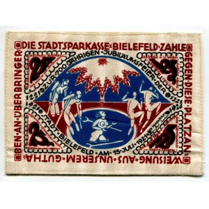 Germany - Weimar Republic Bielefeld 25 Mark 1921 Stoffgeld