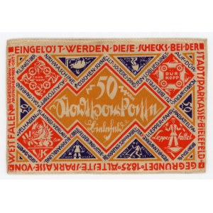 Germany - Weimar Republic Bielefeld 50 Mark 1922 Stoffgeld