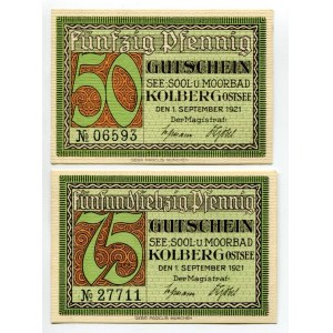 Germany - Weimar Republic Kolberg 50 - 75 Pfennig 1921