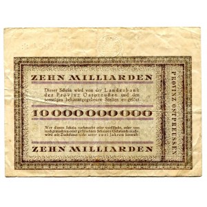 Germany - Weimar Republic Konigsberg 10 Milliard Mark 1923