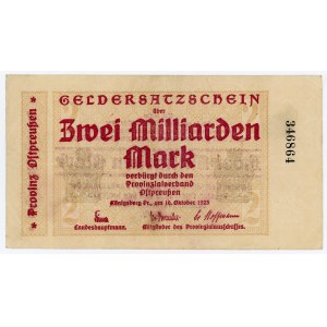 Germany - Weimar Republic Konigsberg 2 Milliard Mark 1923