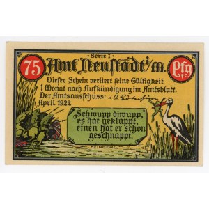 Germany - Weimar Republic Mecklenburg-Schwerin Neustadt 75 Pfennig 1922