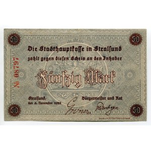 Germany - Weimar Republic Stralsund 50 Mark 1922