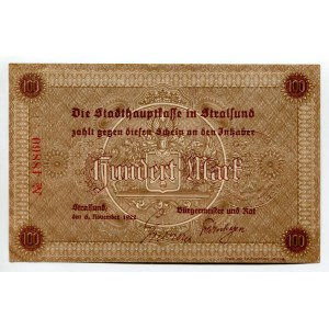 Germany - Weimar Republic Stralsund 100 Mark 1922
