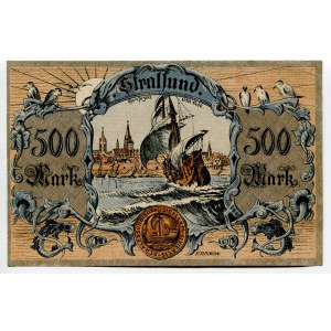 Germany - Weimar Republic Stralsund 500 Mark 1922