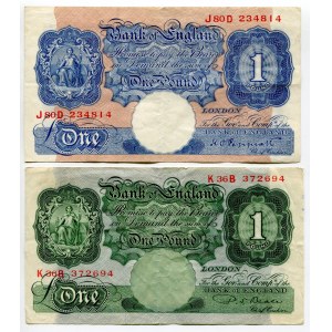 Great Britain 2 x 1 Pound 1940 - 1955