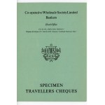 Great Britain Co-operative Wholesale Society Limited Travel Checks 2 - 5 - 10 - 20 50 Pounds 1965 (ND) Specimen