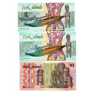 Cook Islands 3 - 3 - 10 Dollars 1987 - 1992