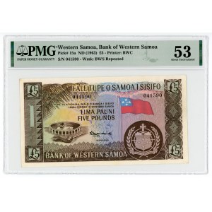 Western Samoa 5 Pounds 1963 (ND) PMG 53