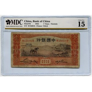China Tientsin Bank of China 1 Yuan 1935 MDC 15