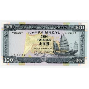Macao Banco Nacional Ultramariono 100 Patacas 1992